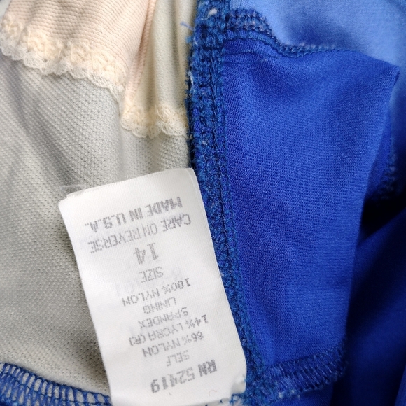 VTG One Piece Swimsuit Solid Yellow Size 14 90s Sessa USA - Picture 6 of 6